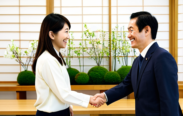 무역영어와 외국어 능력의 관계 - **Prompt for Business English:**
    Generate an image depicting a high-stakes international busines...