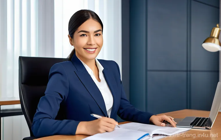 무역영어 시험 대비 온라인 강좌 - **Prompt 2: Engaging with Business English Resources**
    "Two professionals, one male and one fema...