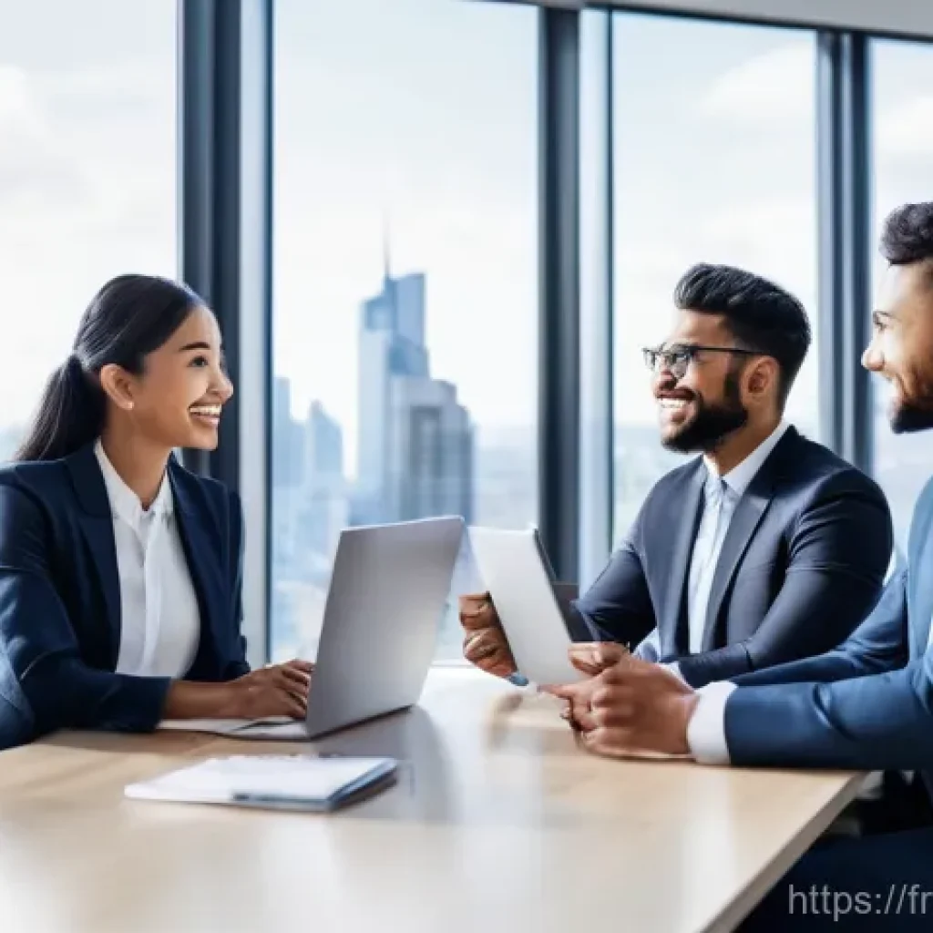 무역영어 자격증의 직무 적용과 효과 분석 - **Prompt 1: Global Business Collaboration**
"A diverse group of five professionals from differen...