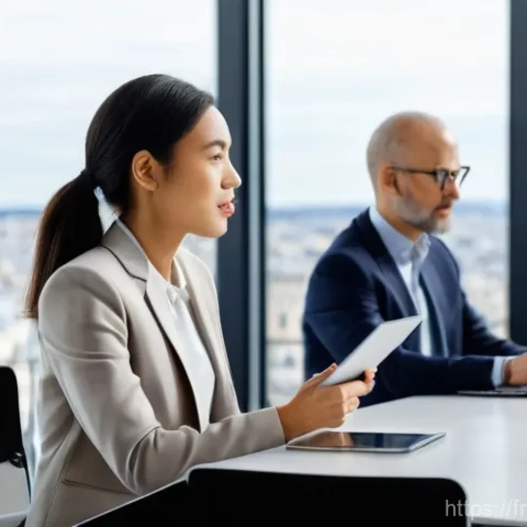 무역영어 자격증의 취업 활용 사례와 직무 연결성 - **Prompt:** A dynamic, wide-angle shot of a diverse group of international business professionals in...