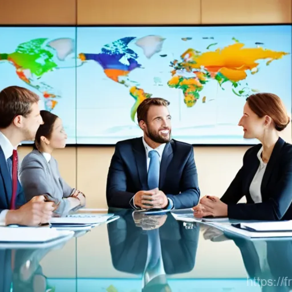 무역영어 시험 준비로 향상된 전문 기술 - **Prompt 1: International Business Communication and Negotiation**
"A vibrant, diverse group of ...