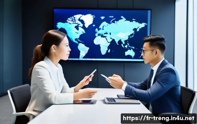 무역영어 실기시험 문제 유형 분석 - **Prompt:** A diverse group of four to five adult professionals (men and women, representing various...