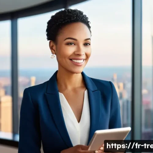 Home 30 무역영어 학습과 실무 프로젝트의 연계 - **Prompt 1: Professional Empowerment through Business English**
"A confident, well-dressed femal...