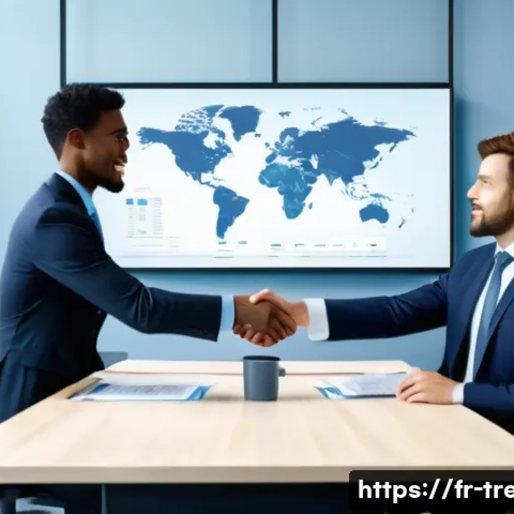 무역영어 학습자가 주의해야 할 실수 - A professional international business meeting scene in a modern office, featuring diverse businesspe...